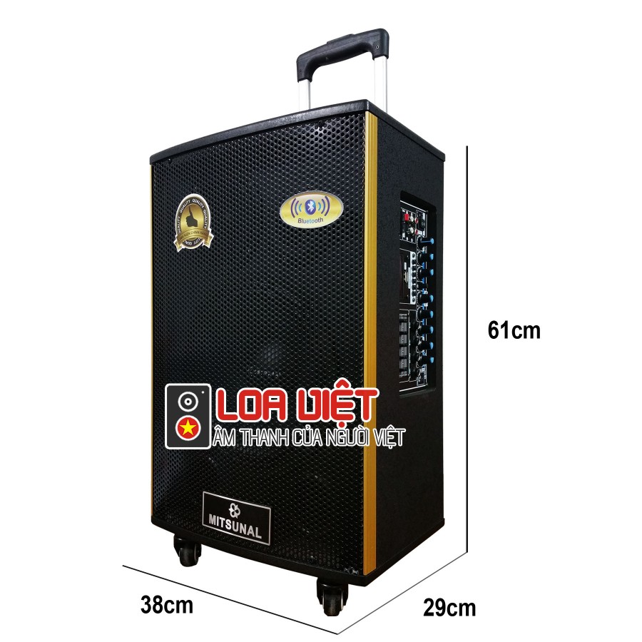 Loa vali kéo di động Mitsunal M29  - Bass 25 -Kèm 2 Micro không dây